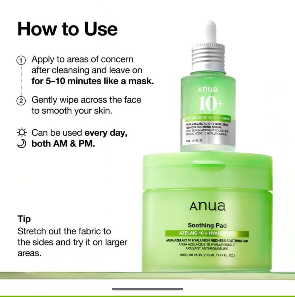 Anua Azelaic 10 Hyaluron Redness Soothing Pad