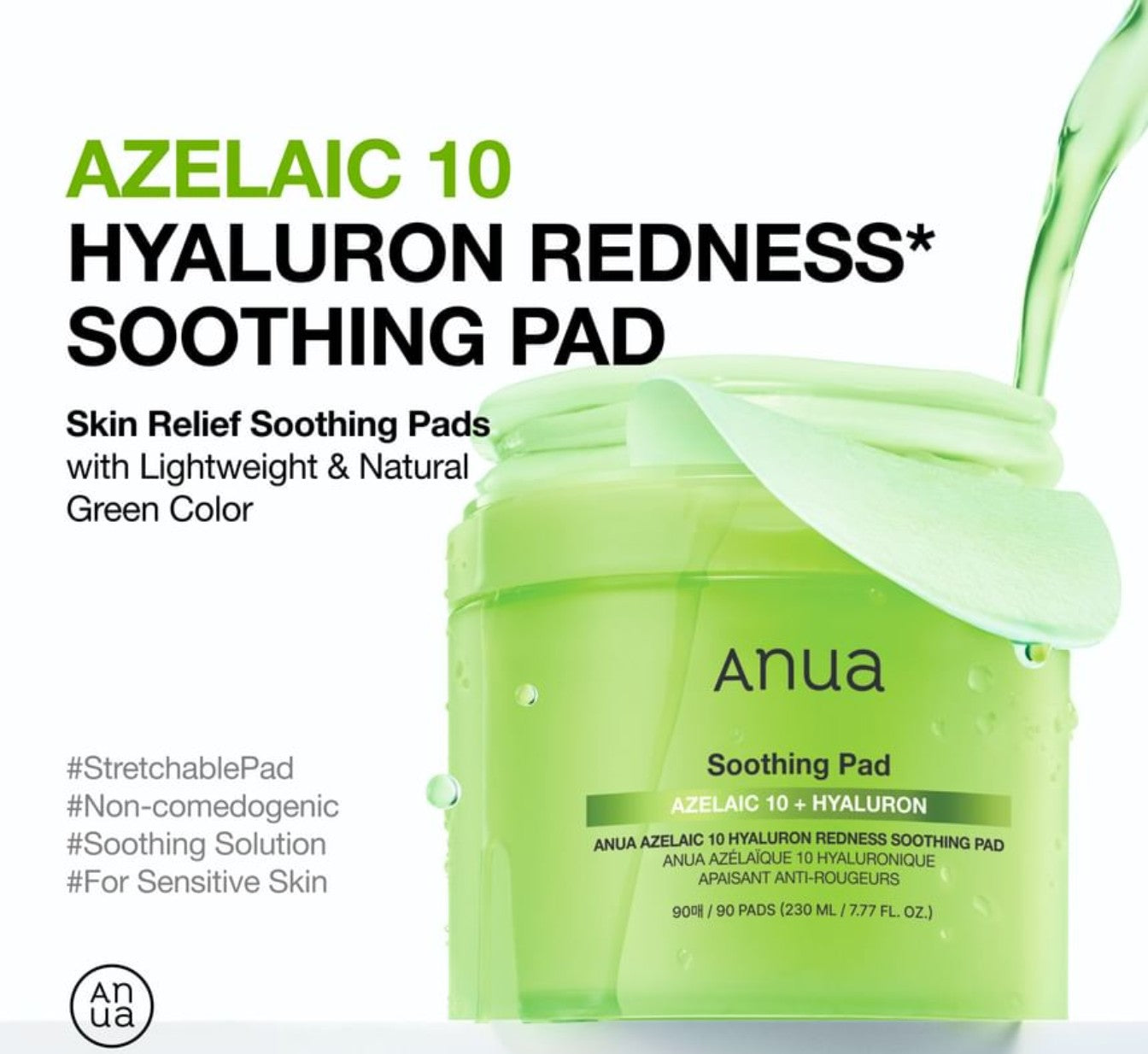 Anua Azelaic 10 Hyaluron Redness Soothing Pad