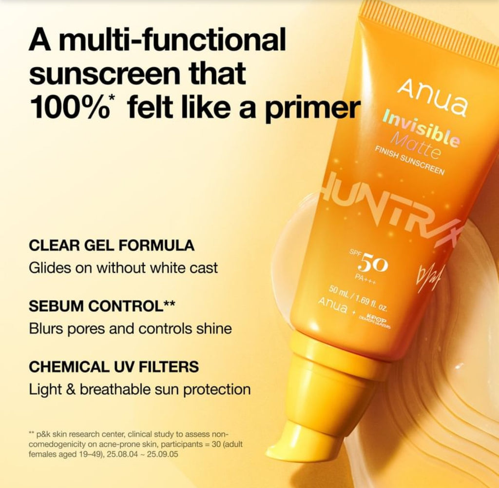 Anua Invisible Matte Finish Sunscreen SPF 50+ PA++++ (Huntrix Edition)