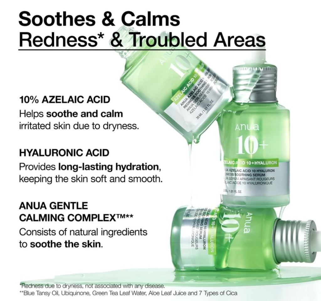 Anua Azelaic Acid 10 + Hyaluron Redness Soothing Serum (30ml)