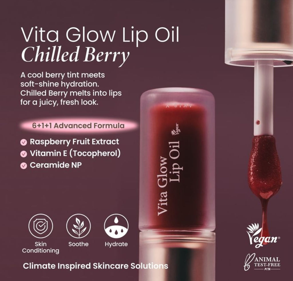 AXIS-Y Vita Glow Lip Oil – Chilled Berry